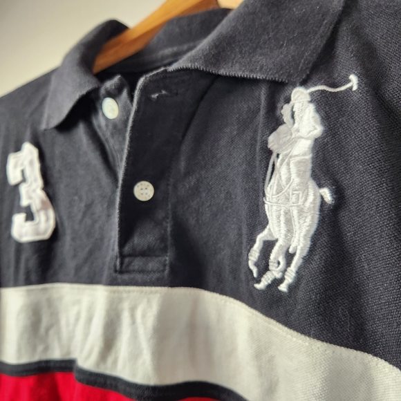 POLO RALPH LAUREN men's big pony striped rugby shirt - Picture 3 of 6
